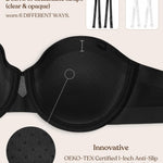 HSIA Strapless Bras for Women Large Bust Coolcomfort Minimizer Corset Full Coverage Plus Size Convertible Bustier with Underwire, Black 34DD