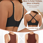 CINOON Womens Wireless Bras Push Up Bralette Supportive Everyday Bras Seamless Full Coverage Comfort T-Shirt Bra Black