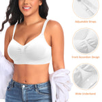 Seamless Jelly T Shirt Bras for Women No Underwire Comfort Wireless Padded Bralettes Soft Support Bras(#01 White(Padded)-Spaghetti Strap,X-Large)