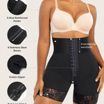 SHAPELLX Tummy Control Plus Size Shapewear Shorts for Women High Waisted Body Shaper Strapless Fajas Colombianas Butt Lifter Bodysuit (Black, 6X-Large)