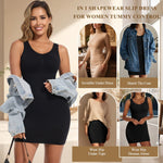 JOYSHAPER Shapewear Dress Slip Built in Bra for Women Tummy Control Padded Bra Shapewear Full Slips for Under Dresses