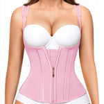 Nebility Waist Trainer for Women Corset Shapewear Tummy Control Faja Body Shaper Waist Cincher with Adjustable Strap(Pink,Small)