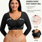 FeelinGirl Arm Compression Sleeve Women Arm Shaper Post Surgery Post Surgery Front Closure Bra Black M