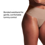 SPANX SPANXsupersmooth Undie-tectable Thong - Comfortable Core Control - Invisible Shapewear - Women No Show Thong Underwear - Cafe Au Lait - Medium