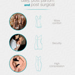 DELIE Fajas Colombianas Moldeadoras 186 High Compression Knee Length Girdle, 3 Lines of Hooks Butt Lifting Shapewear