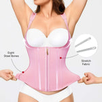 Nebility Waist Trainer for Women Corset Shapewear Tummy Control Faja Body Shaper Waist Cincher with Adjustable Strap(Pink,Small)