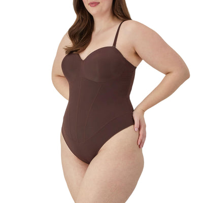 Maidenform Women's Tummy Shaping Thong Bodysuit, Multiway Thong Shaper, Firm Control