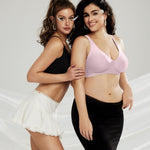 OEAK Womens Deep V Bras Comfortable Bras Support Push Up Bralettes Low Cut no Underwire Bras Plunge Seamless Tshirts Bras Pink L