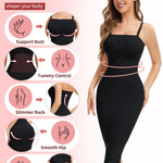 SLIMBELLE Strapless Shapewear for Women Under Dresses Tummy Control Slip Dress Seamless Full Body Shaper Black XL