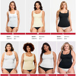 Nebility Shapewear Tank Tops for Women Seamless Compression Tank Top Body Shaper Tummy Control Square Neck Camisole Tops(Black,Small)