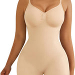 SHAPERX Shapewear for Women Tummy Control Bodysuit Mid Thigh Body Shaper Shorts for a Lifted Look