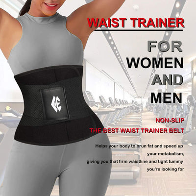 ChongErfei Waist Trainer Belt for Women & Man - Waist Trimmer Ab Belt - Tummy Control Body Shaper(Black,Medium)