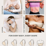 SHAPELLX Post Surgery Bras for Women Front Closure Compression Bra Wireless Mastectomy Bras Adjustable Straps Black M