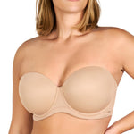 HSIA Strapless Bras for Women Large Breasts Non Slip Full Coverage Underwire Supportive Multiway Strapless Bra Plus Size Almond Beige