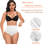 Werena Shapewear for Women Tummy Control Body Shaper High Waitsed Shape wear Panties Shaping Girdle(#A2 Mid Waist White(seamless),Large)