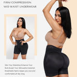 SHAPELLX Tummy Control Faja Shorts Waist Trainer Butt Lifter Panty Body Shaper Shorts with Lace Trim (Black,X-Large)