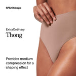 SPANX® Ecocare Everyday Shaping Seamless Thongs for Women – Breathable – Pull-on Style – Blended Fabric Shaping Thong Dusty Olive MD - Regular One Size