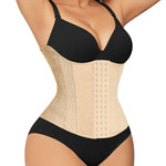 Nebility Waist Trainer for Women Corset Waist Cincher Shapewear Tummy Control Workout Body Shaper Compression Girdle Beige