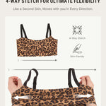 FeelinGirl Leopard Print Bralettes for Women Seamless Wireless Bras, No Wire Unlined Comfort Buttery Soft Bras for Sleep Everyday, Leopard Brown, XL