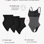 Popilush Shapewear Bodysuit Tank Tops Shapewear Tummy Control Thong Bodysuit Double Lined Comfy Soft Body Suits