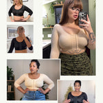FeelinGirl Arm Shaper Post Arm Lipo Compression Garment with Bra Arm Girdle Shapewear for Arms Pink XL