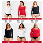 Nebility Tummy Control Shaperwear for Women Long Sleeve T Shirts Compression Tank Tops Scoop Neck Seamless Body Shaper(White,Medium)