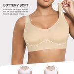 Wireless Push Up Bra for Women No Underwire Comfort Soft Daliy Bras, Wirefree Bralette Full Coverage Support Bras with Straps