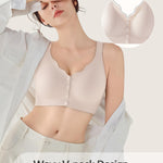 Gailife Jelly Front Closure Bras for Women Wireless No Underwire Comfort Convenient Seamless Supportive Mastectomy Bralettes, Skin, L