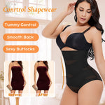 Werena Tummy Control Shapewear Panties for Women High Waisted Body Shaper Slimming Shapewear Underwear Girdle Panty(Black-smooth Fabric,Small)