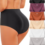ROSYCORAL High Waisted Seamless Underwear for Women Full Coverage Hiphugger High Rise Silky No Show Briefs Panties 6 Pack (XL)