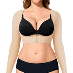 YERKOAD Arm Shapers for Women Flabby Arms Post Surgery Compression Sleeves Arm Faja Front Closure Shapewear Tops (Beige, Medium)
