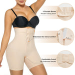 SHAPERX High-Waisted Tummy Control Shapewear for Women Seamless Zip-Up Easy-On Body Shaper Shorts Slimming Fit Underwear,SZ5820-Beige-L