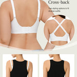 Popilush Wireless Seamless Bralette for Women, No Underwire Soft Support Bras, Breathable Smooth Comfort Everyday Summer Wear,White,40C/40D