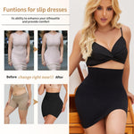 JOYSHAPER Shapewear Dress Slip for Women Half Slips Tummy Control Skirt Under Dress Body Shaper Dress Black S