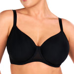 HSIA Minimizer Bra for Women - Air Mesh T-Shirt Full Coverage Seamless Bra Plus Size Underwire Padded Bra for Large Bust Black