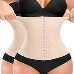 Werena Waist Trainer for Women Corset Shapewear Tummy Control Slimming Body Shaper Girdle Waist Cincher Belly Band (A# Beige-2pack(Height: 9.5"), Small)