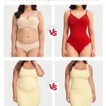 Nebility Bodysuits for Women Lace Bodysuit Thong Shapewear Tummy Control Sleeveless Going Out Cami Tank Tops Body Suit (Red, Small)