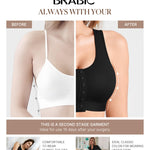 BRABIC Front Closure Post Surgery Compression Bras for Women Mastectomy Full Coverage Wireless Bra with Back Smoothing Comfort Black, Medium