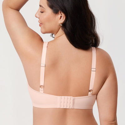DELIMIRA Women's Minimizer Bra Plus Size Underwire Smooth Full Coverage Seamless Bras Apricot Pink 34E