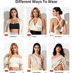 OEAK Supportive Strapless Bras for Women Push Up Wireless Bandeau Bra Non Slip Seamless Bras Comfortable Padded Bralette Black S