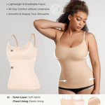 FeelinGirl Women’s Shapewear Tank Tops - Scoop Neck Tummy Control Cami Tops for Women Compression Shirts Khaki XS