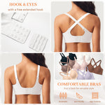 Wireless Jelly Bras for Women V Neck Seamless No Underwire Tshirt Bras Comfortable Padded Bralettes Everyday Bra with Support(A1#White(v Neck),XX-Large)