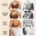 Popilush Bras for Women No Underwire Supportive Comfortable Bralettes Plus Size Bra Dark Brown