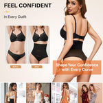 SIMIYA Thong Shapewear Tummy Control for Women High Waisted Stay-Put Body Shaper Girdle Compression Shapewear Thong