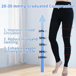 Medical Compression Pantyhose for Women & Men, 20-30mmHg Graduated Support Compression Tights Footless Medical Compression Stockings & Leggings for Edema, Varicose Veins, Swelling(Black,L)