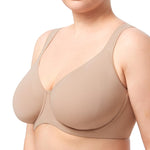 HSIA Bras for Women Minimizer Full Coverage, Plus Size T Shirt Unlined Underwire Smooth Bra, Seamless Cups Joan Ultimate Soft