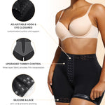 SHAPELLX Tummy Control Faja Shorts Waist Trainer Butt Lifter Panty Body Shaper Shorts with Lace Trim (Black,X-Large)
