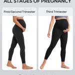CRZ YOGA Butterluxe Maternity Leggings 25" - Over The Belly Buttery Soft Workout Activewear Yoga Womens Pregnancy Pants Black Small