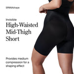 SPANX SPANXshape Invisible High-Waisted Mid-Thigh Shorts - Regular - Very Black - Medium