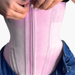 SHAPSHE Waist Trainer for Women Tummy Control Workout Waist Cincher Corset Shapewear Postpartum Body Shaper Faja with Zipper Hook Pink